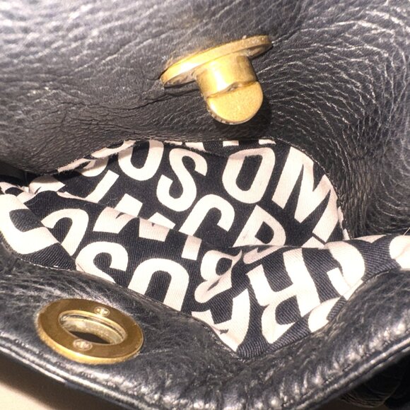 Marc by Marc Jacobs Black Leather Large Shoulder Bag with Antique Brass Hardware - Picture 4 of 12